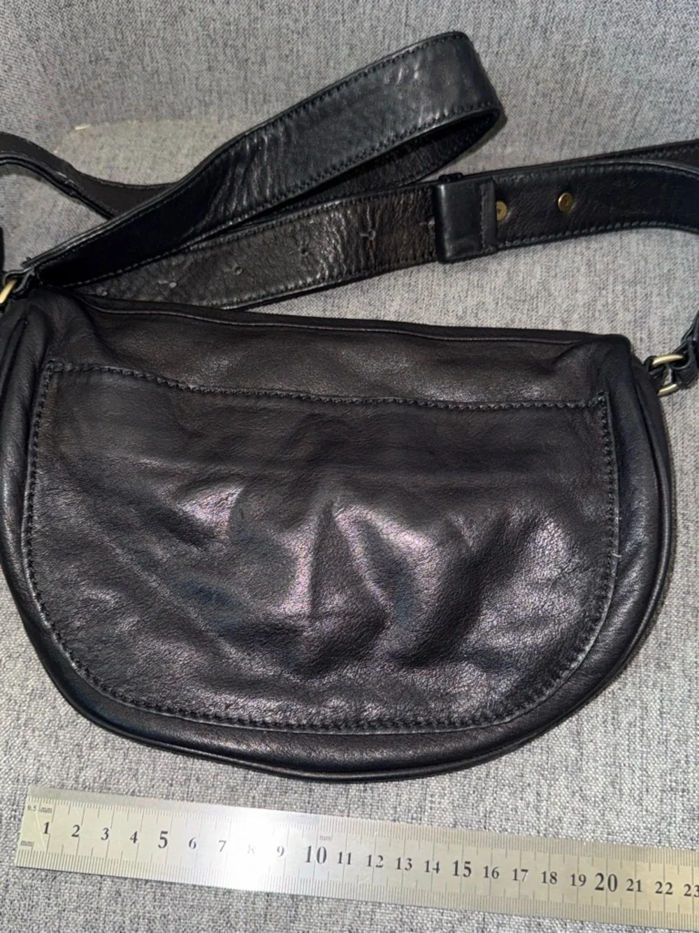 HOBO Black Leather Hobo belt Bag with Gold Accents